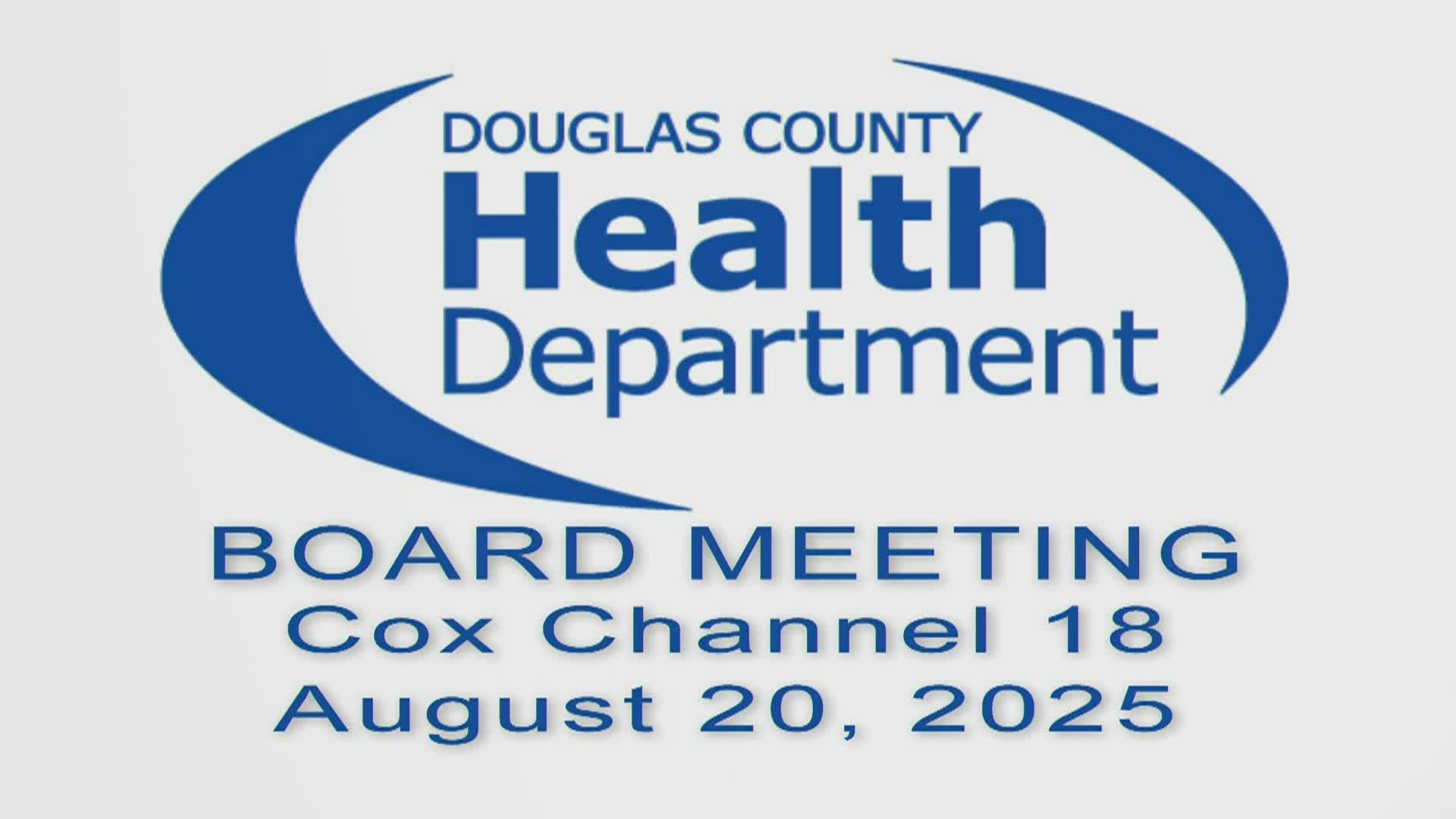 Douglas County Board of Health Meeting 8-20-2025